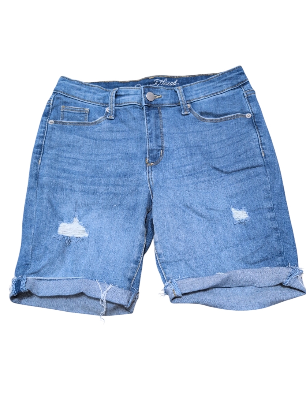 Universal Thread Mid Rise Bermuda Jean Shorts Medium Wash Size 6